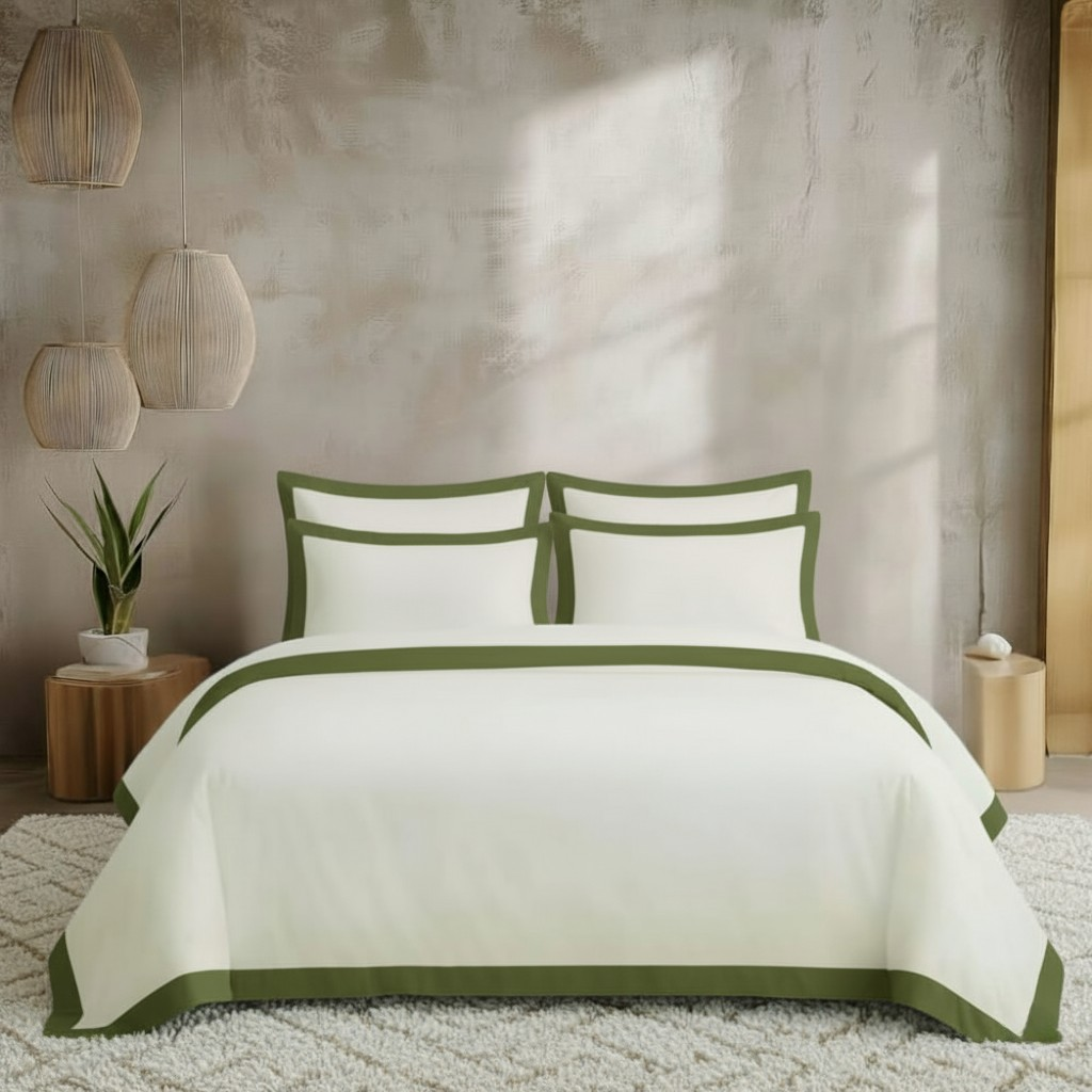 Egyptian Cotton – Border – Zen Classic Olive Green