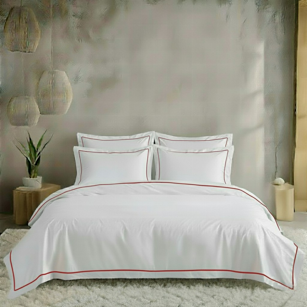 Egyptian Cotton – Flat Piping – Zens Fine Red