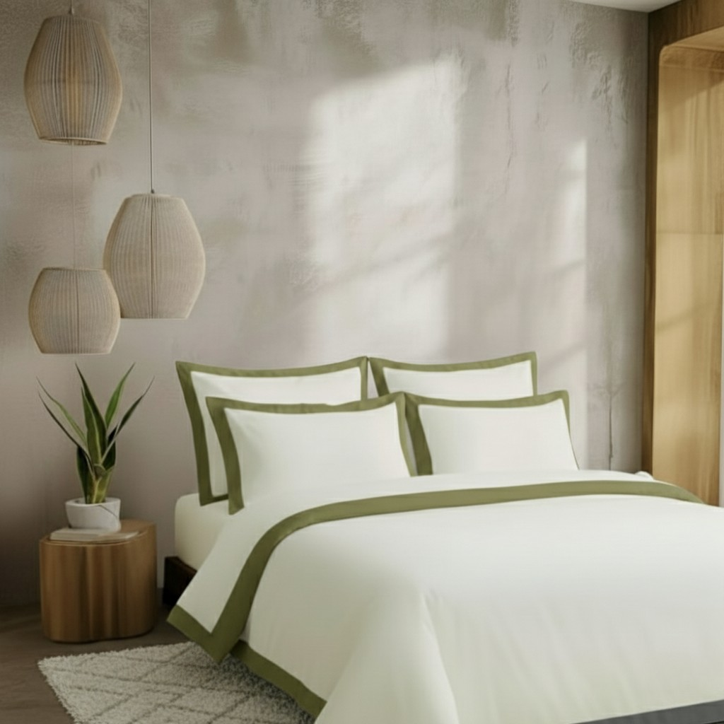 Egyptian Cotton – Border – Zen Classic Olive Green