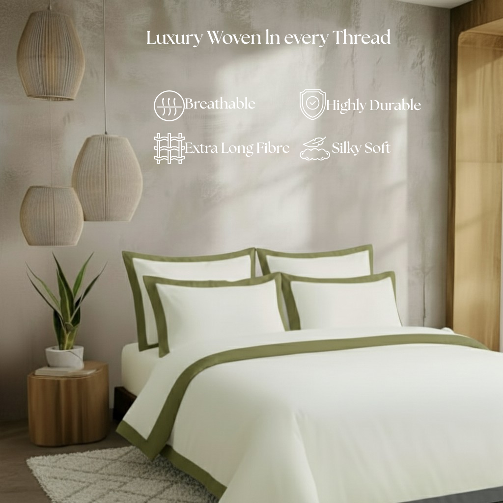 Egyptian Cotton – Border – Zen Classic Olive Green