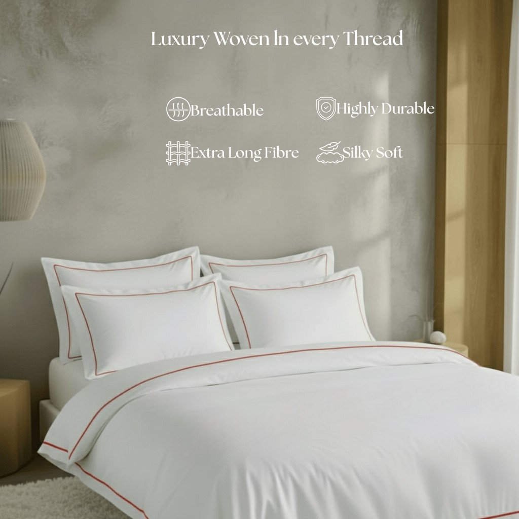 Egyptian Cotton – Flat Piping – Zens Fine Red