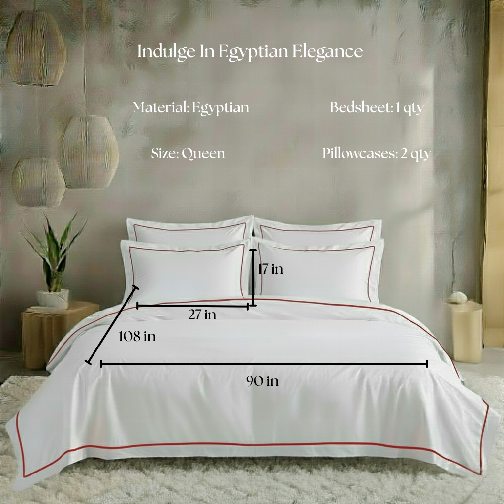 Egyptian Cotton – Flat Piping – Zens Fine Red